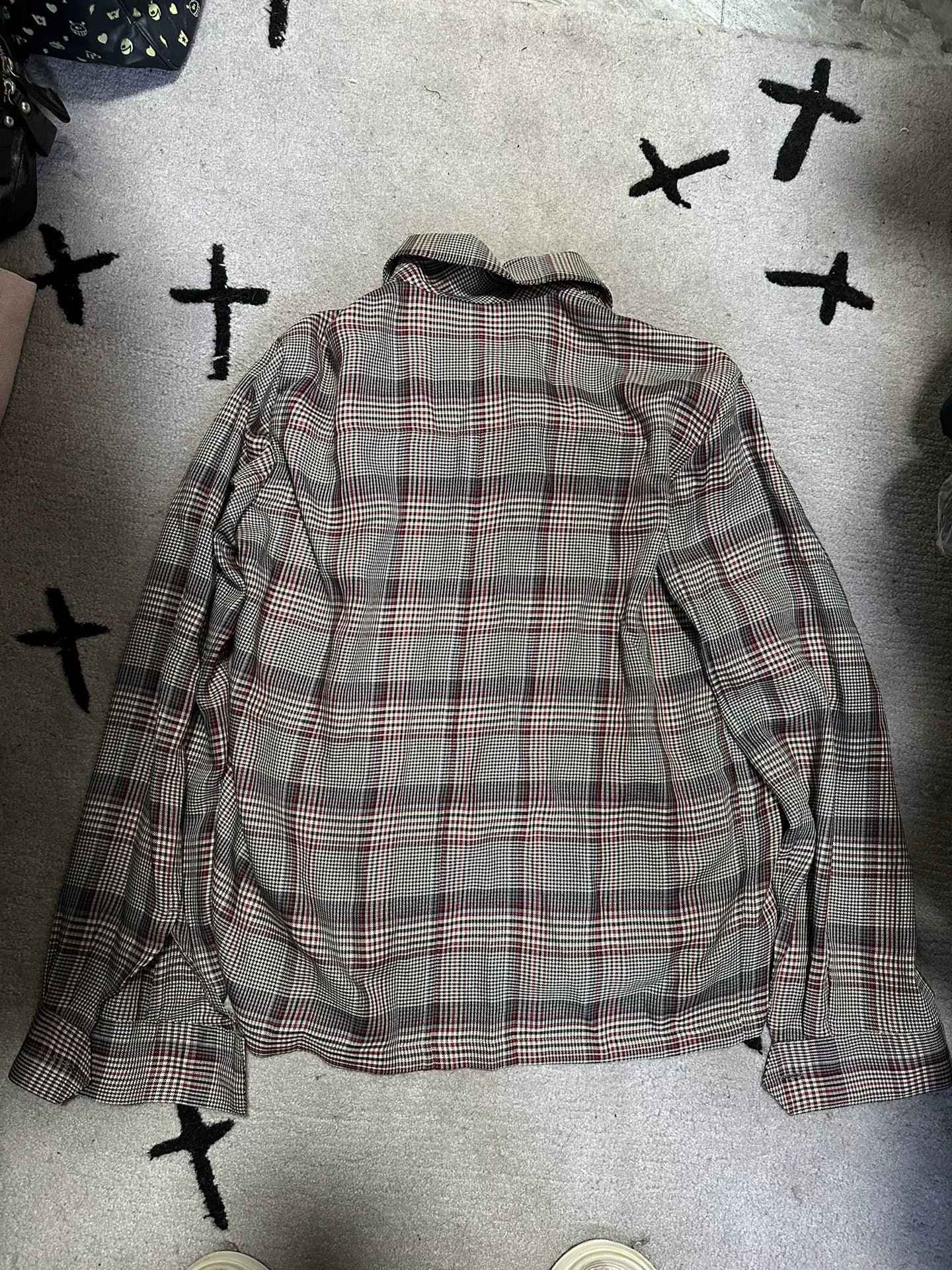 UNDERCOVER SS20 Plaid Shirt Jacket Grey