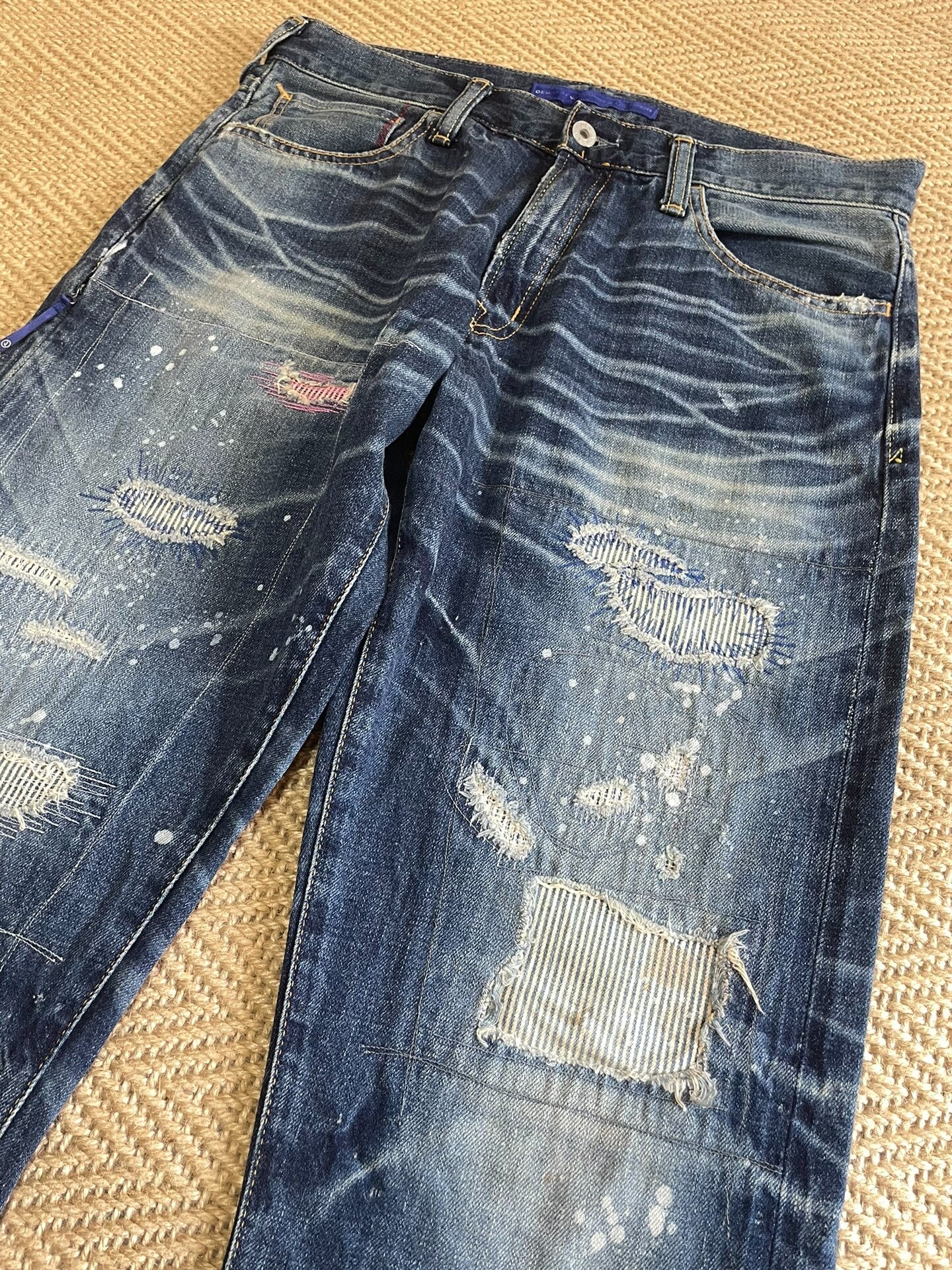 Vanquish Fragment Distressed Splatter Jeans