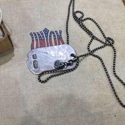 rrl silver dog tag necklace accessory
