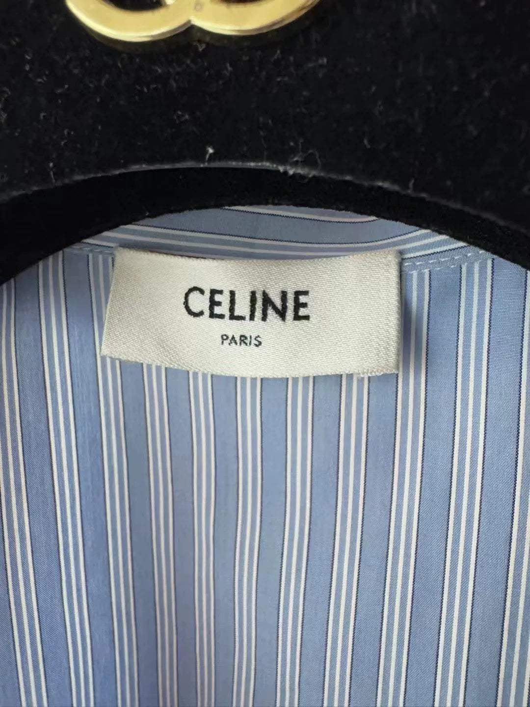 Celine Striped Embroidered Shirt for Men