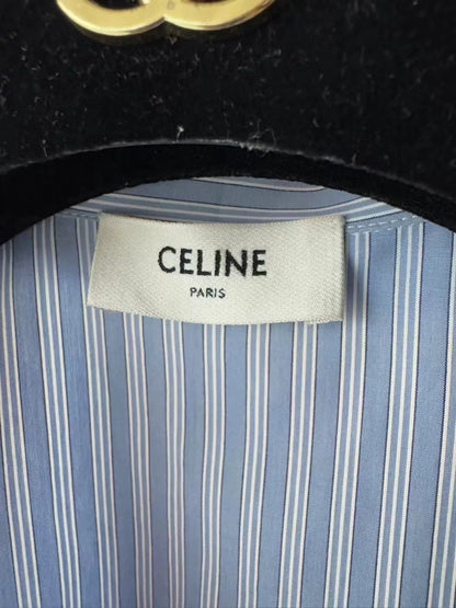 Celine Striped Embroidered Shirt for Men