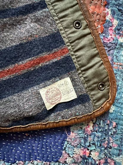 rrl limited leather vest with blanket lining