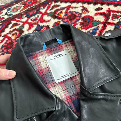 visvim leather motorcycle jacket size M