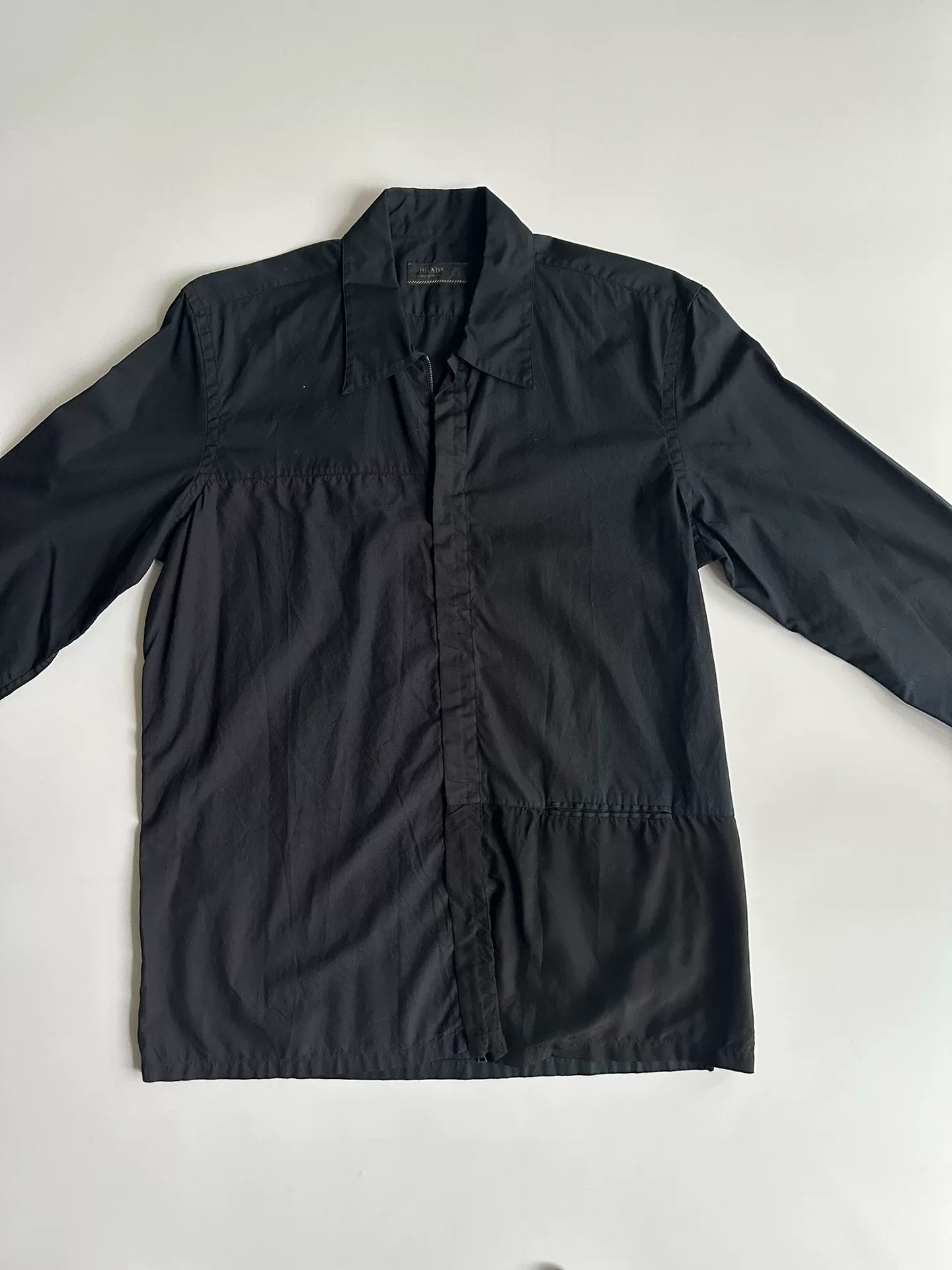 Prada Mixed Fabric Zip Shirt
