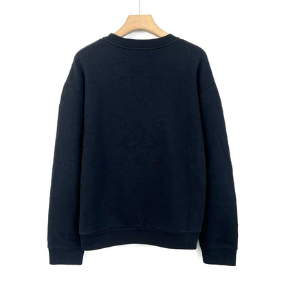 Louis Vuitton Latest Black Monogram Embroidered Sweater