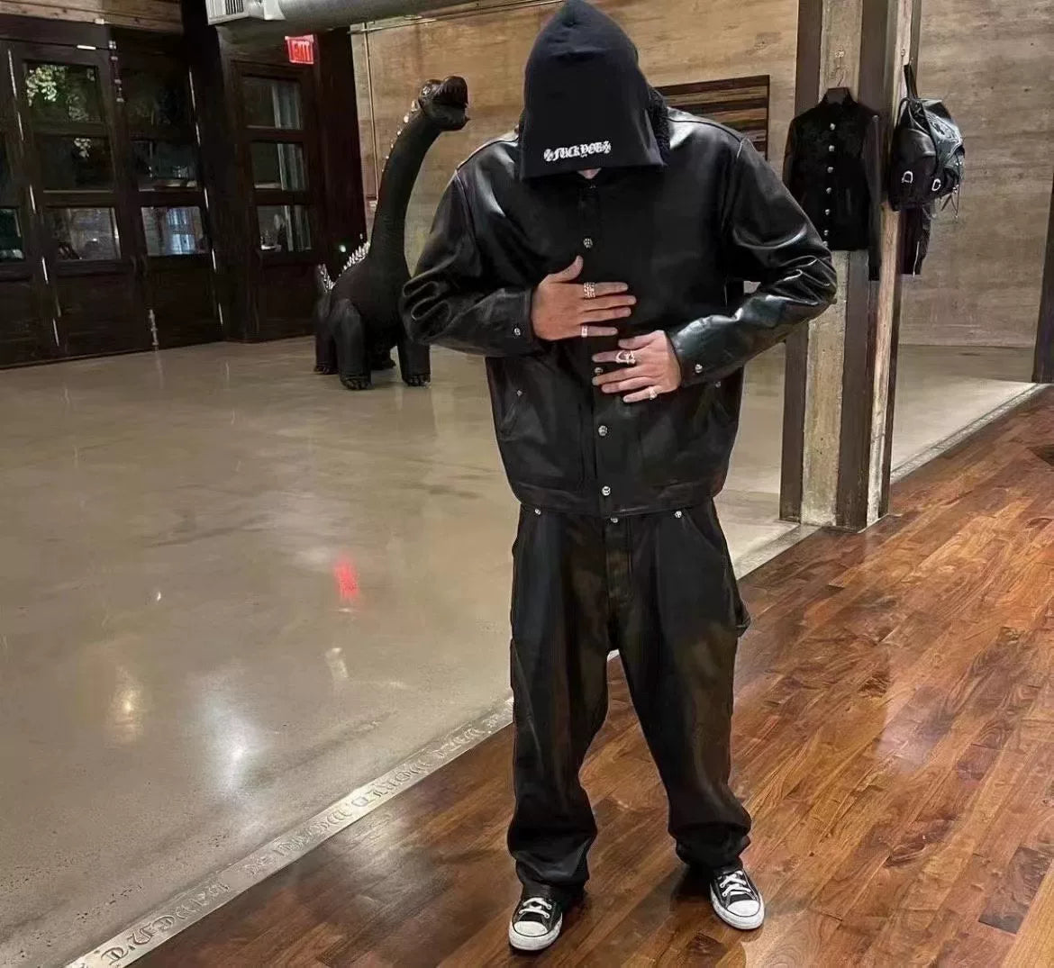 Chrome Hearts Flerkne Leather Carpenter Pants