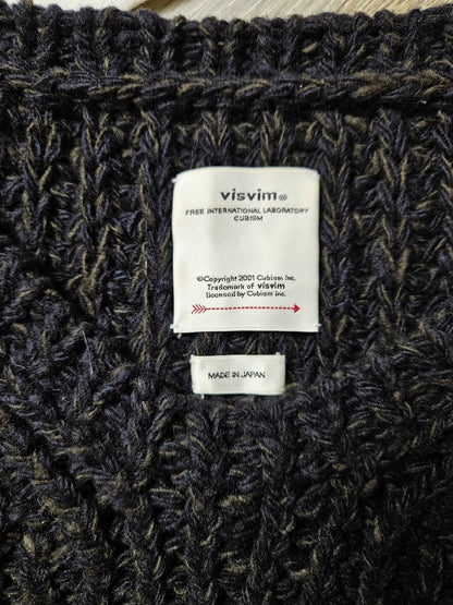 visvim hand-knit crew sweater in unique dye