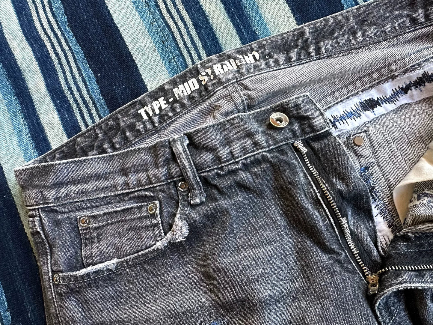 neighborhood anchor savage blue denim pants