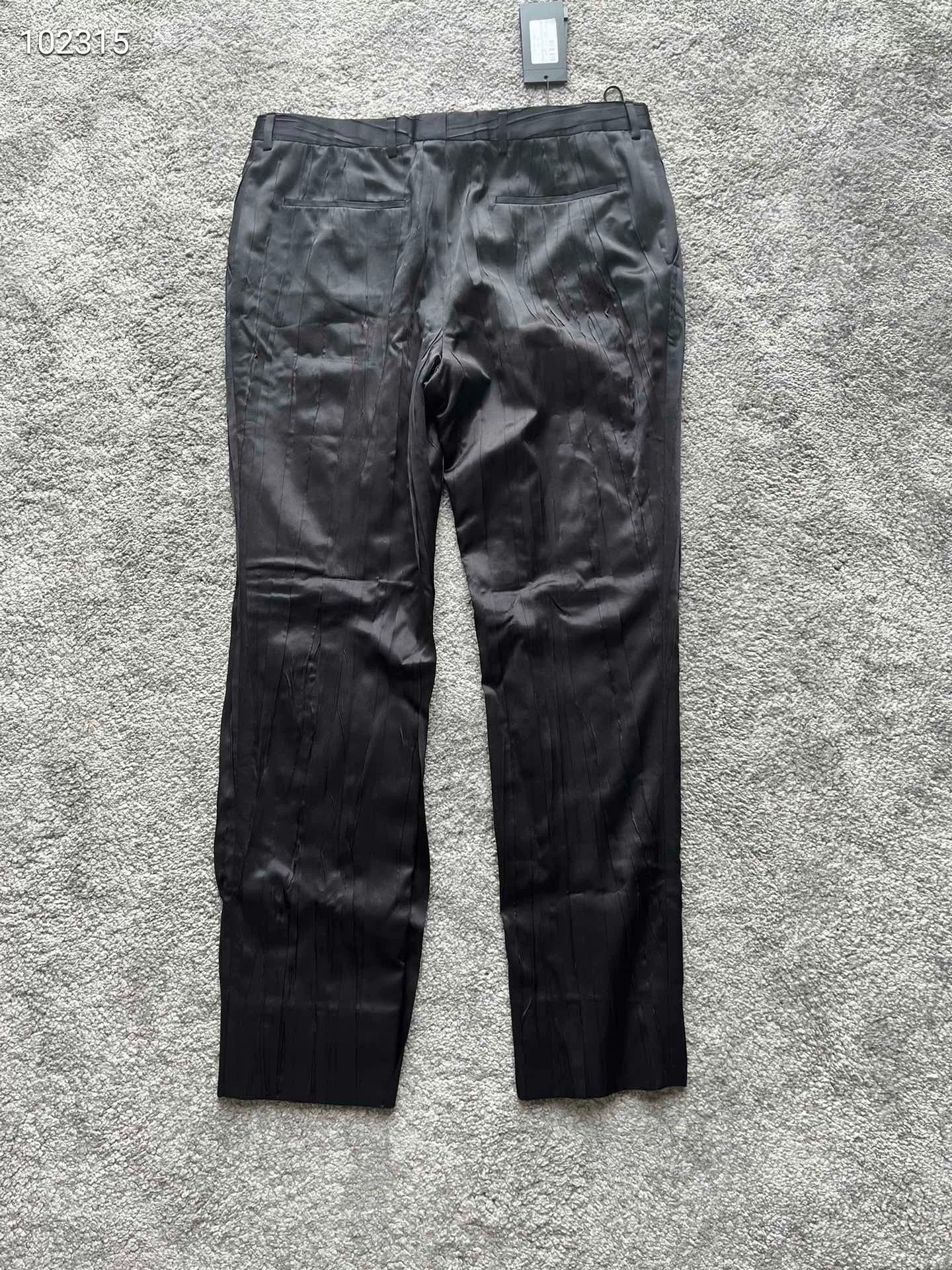Saint Laurent Black Striped Silk Trousers