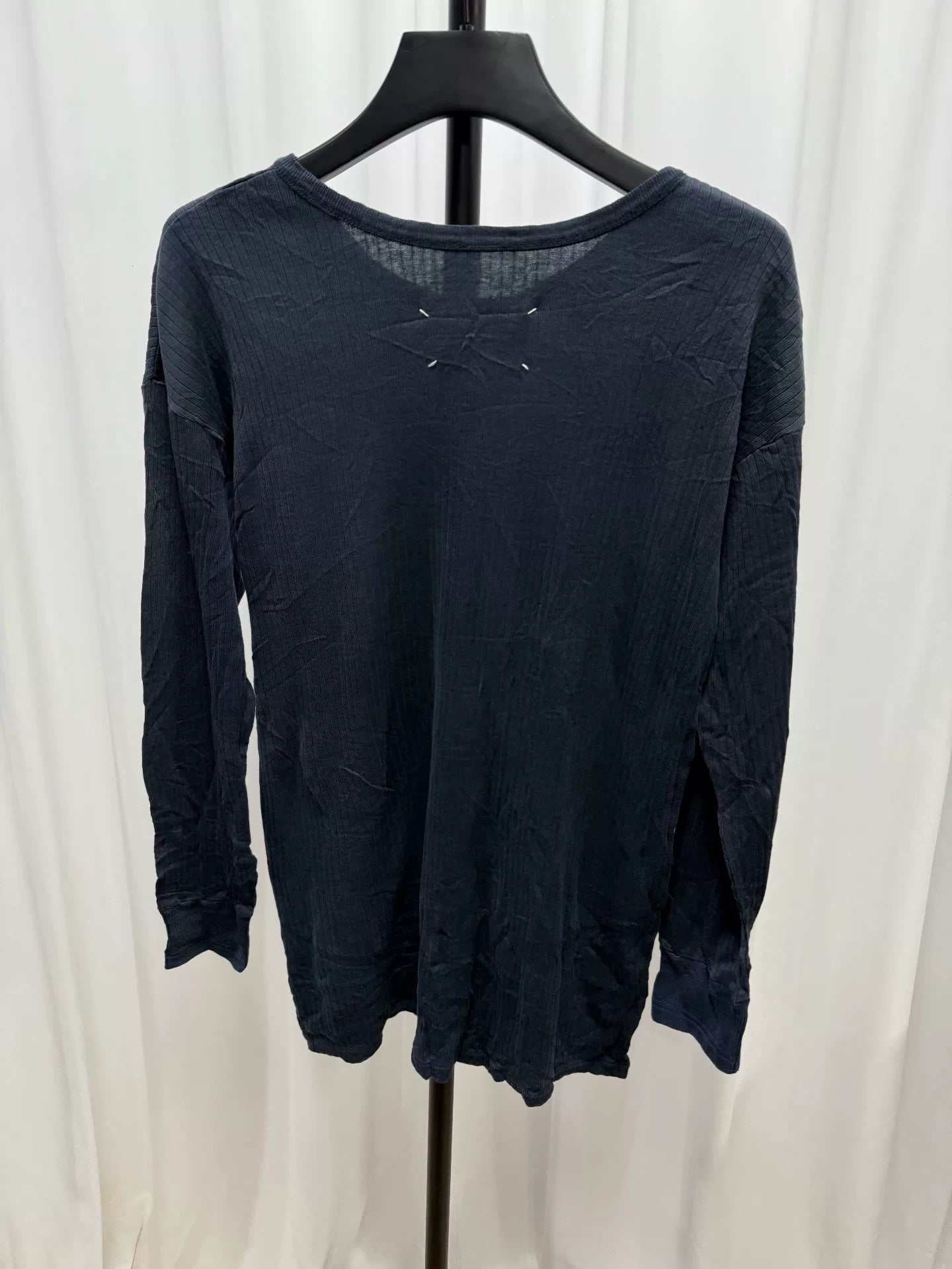 Maison Margiela Blue Henley Long Sleeve Shirt