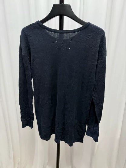 Maison Margiela Blue Henley Long Sleeve Shirt