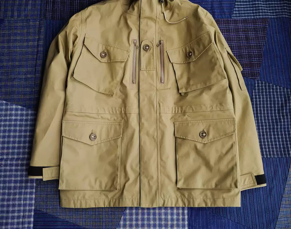 nanamica gore-tex cruiser jacket in beige