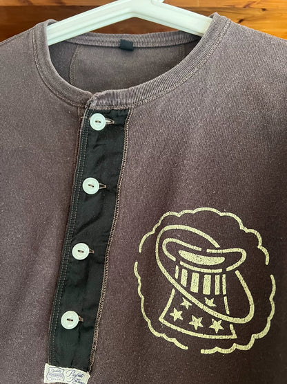 vintage washed henley long sleeve shirt