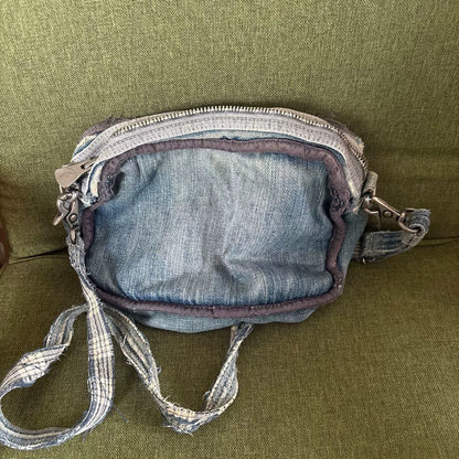 Porter Classic Distressed Denim Crossbody Bag