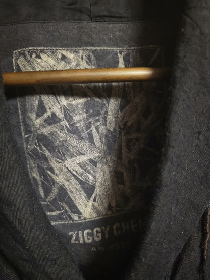 Ziggy Chen 21AW Black Distressed Wool Blazer
