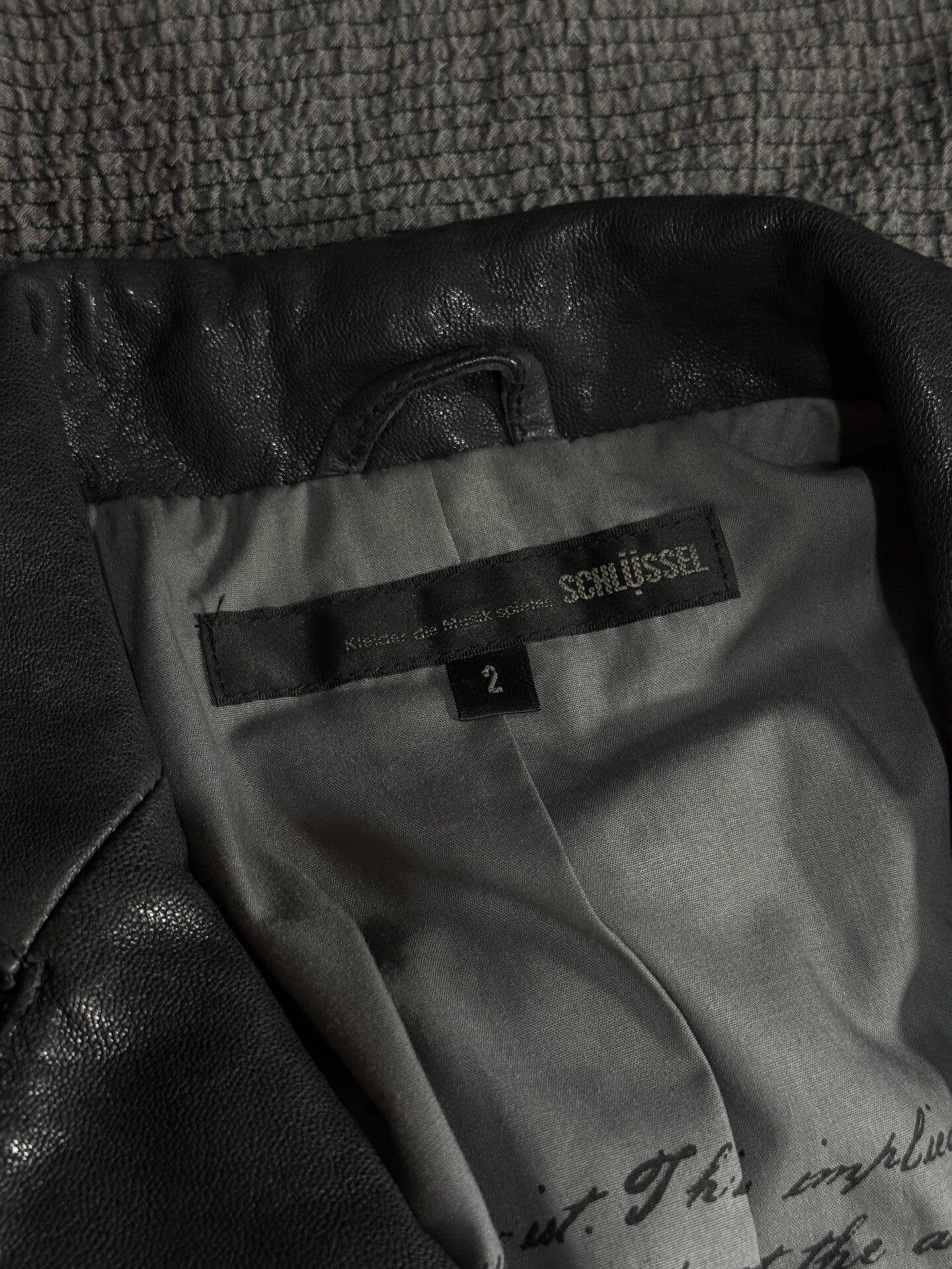 dark goat leather single-breasted blazer