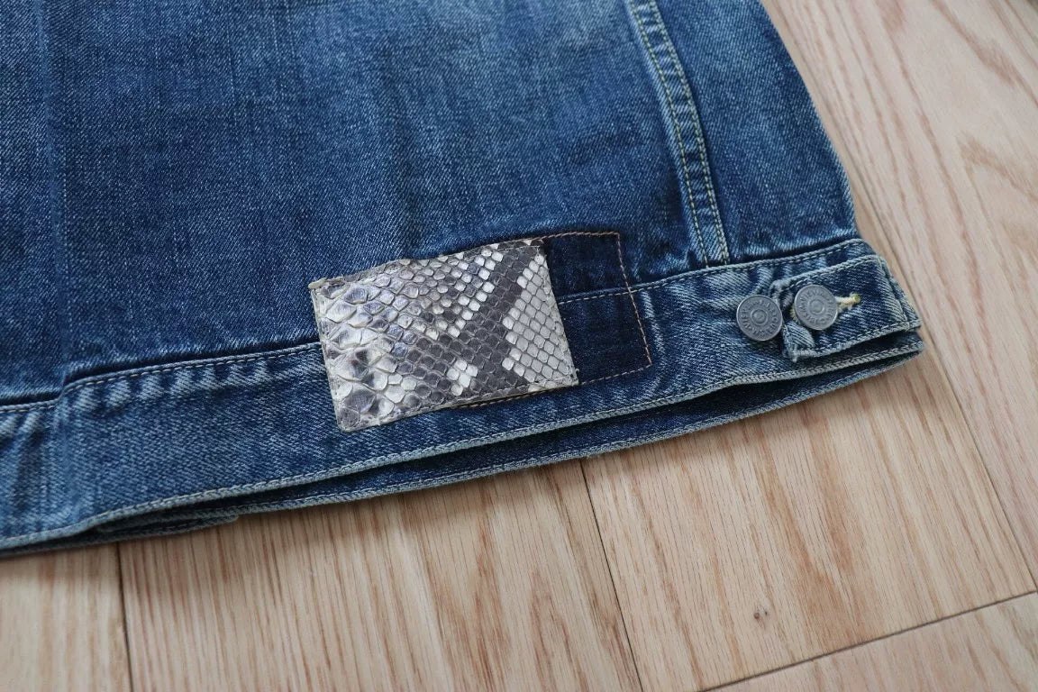 Visvim 11SS 101JKT Snake Skin Wash Denim Jacket