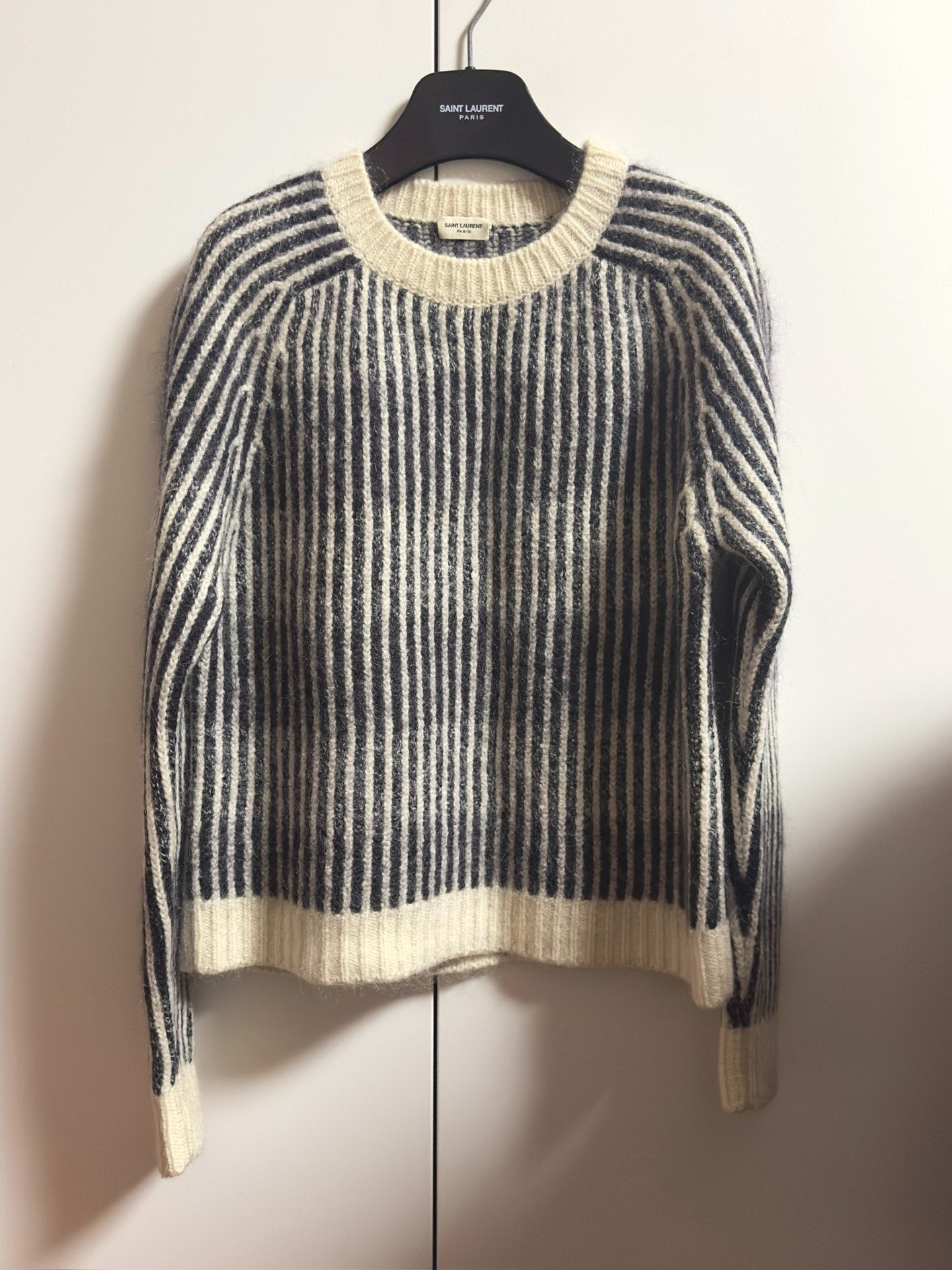 Saint Laurent Black White Stripe Sweater L