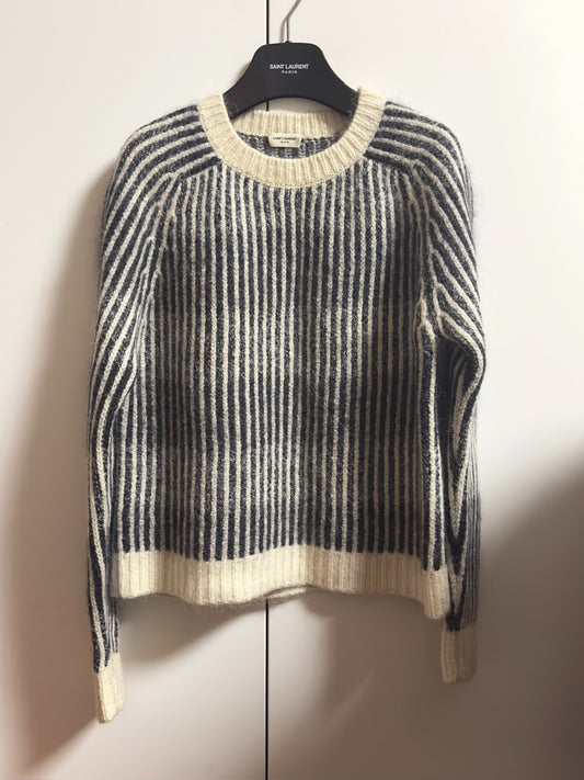 Saint Laurent Black White Stripe Sweater L
