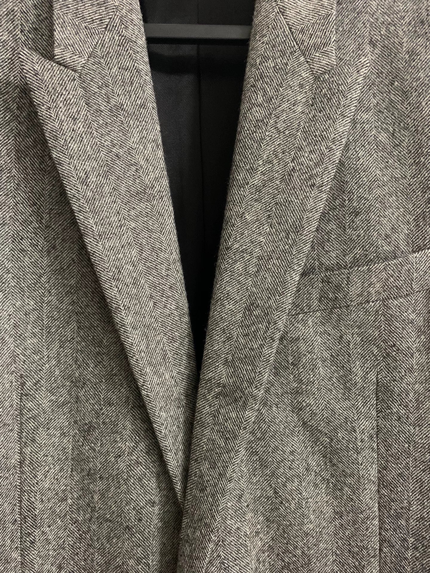 Saint Laurent 17FW Gray Herringbone Coat