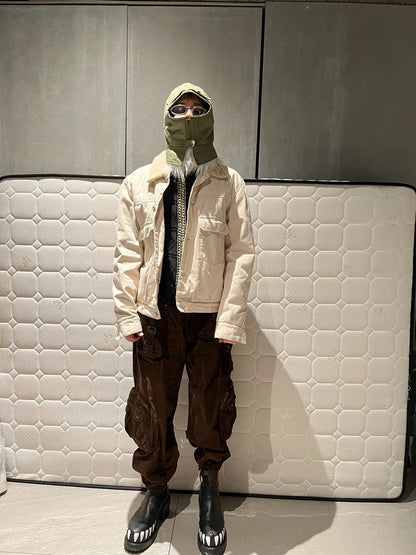 helmut lang 1998 lamb wool denim jacket