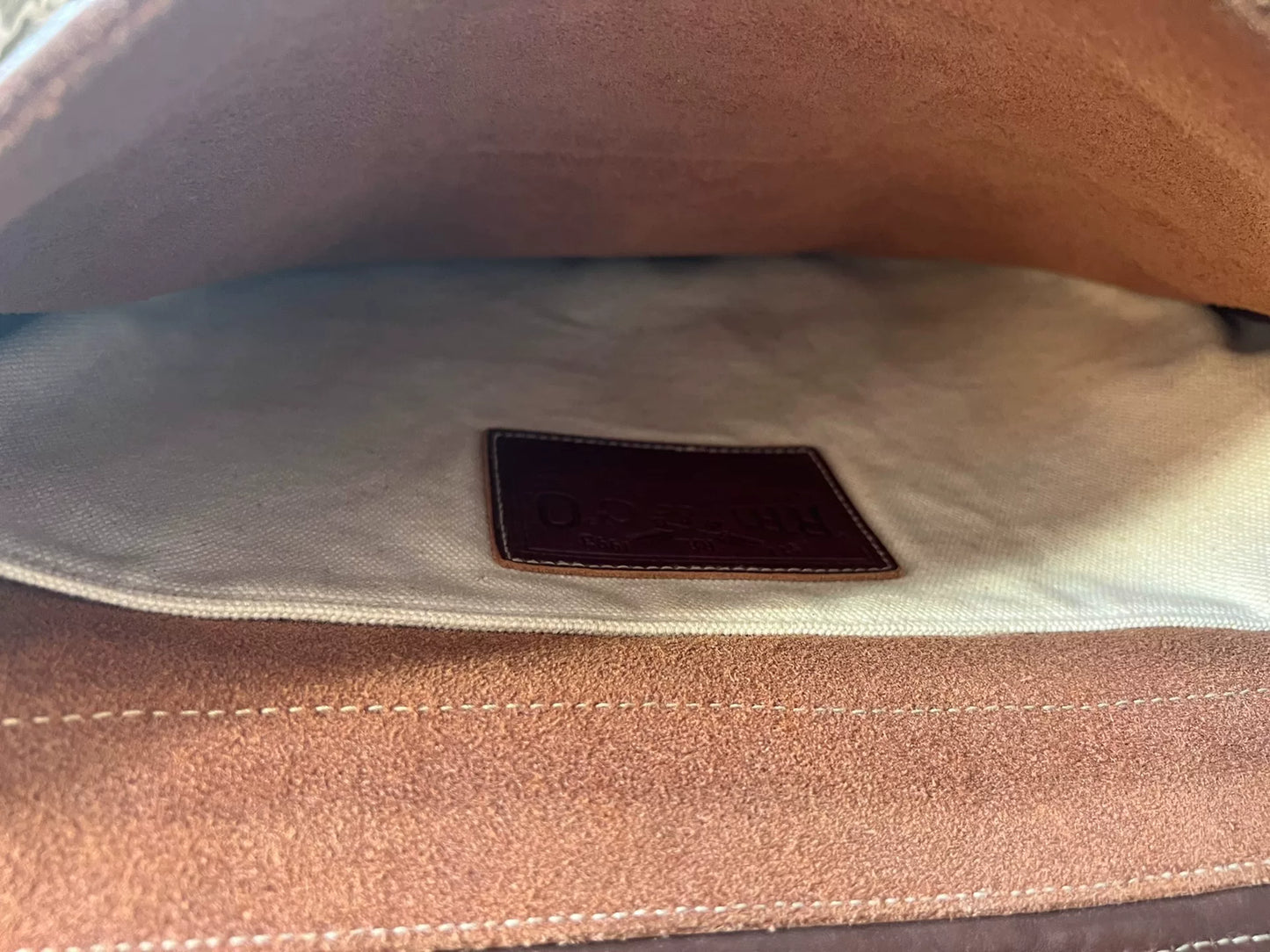 RRL Navajo Style Leather Messenger Bag