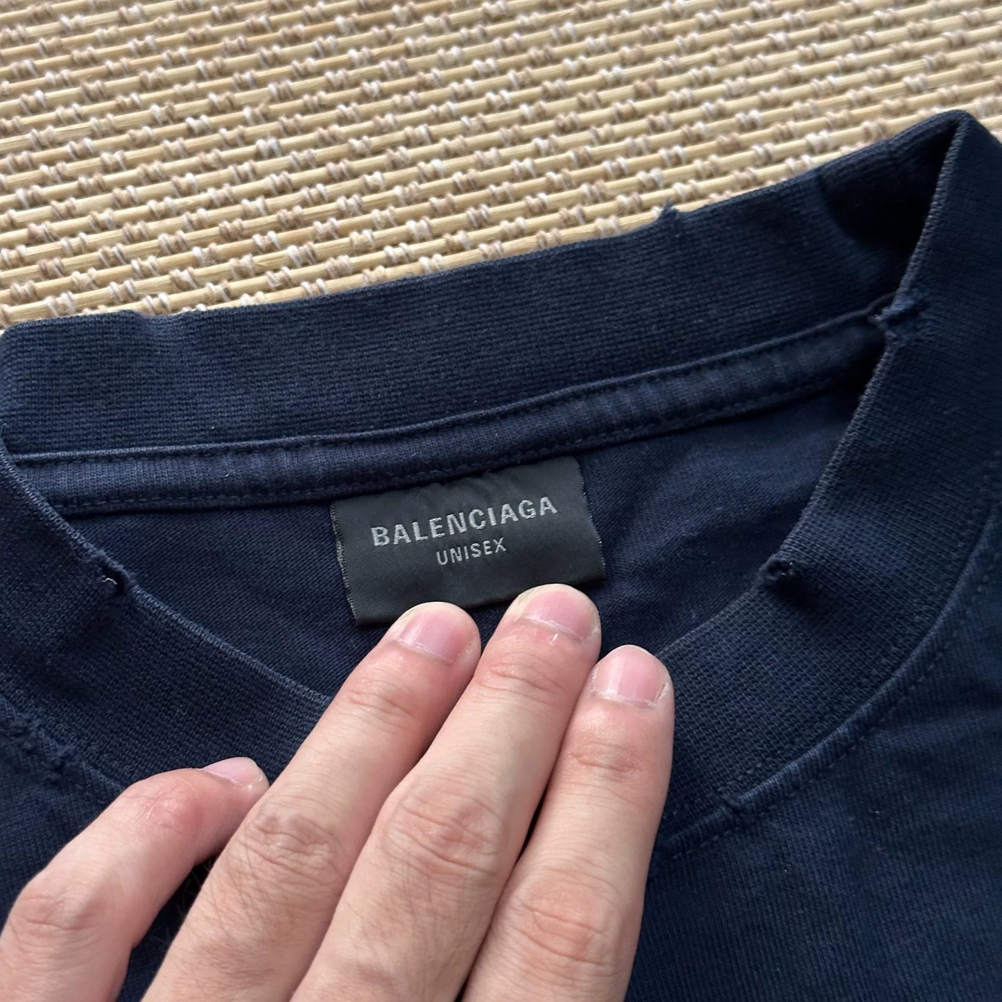 Balenciaga Distressed Blue Short Sleeve Tee