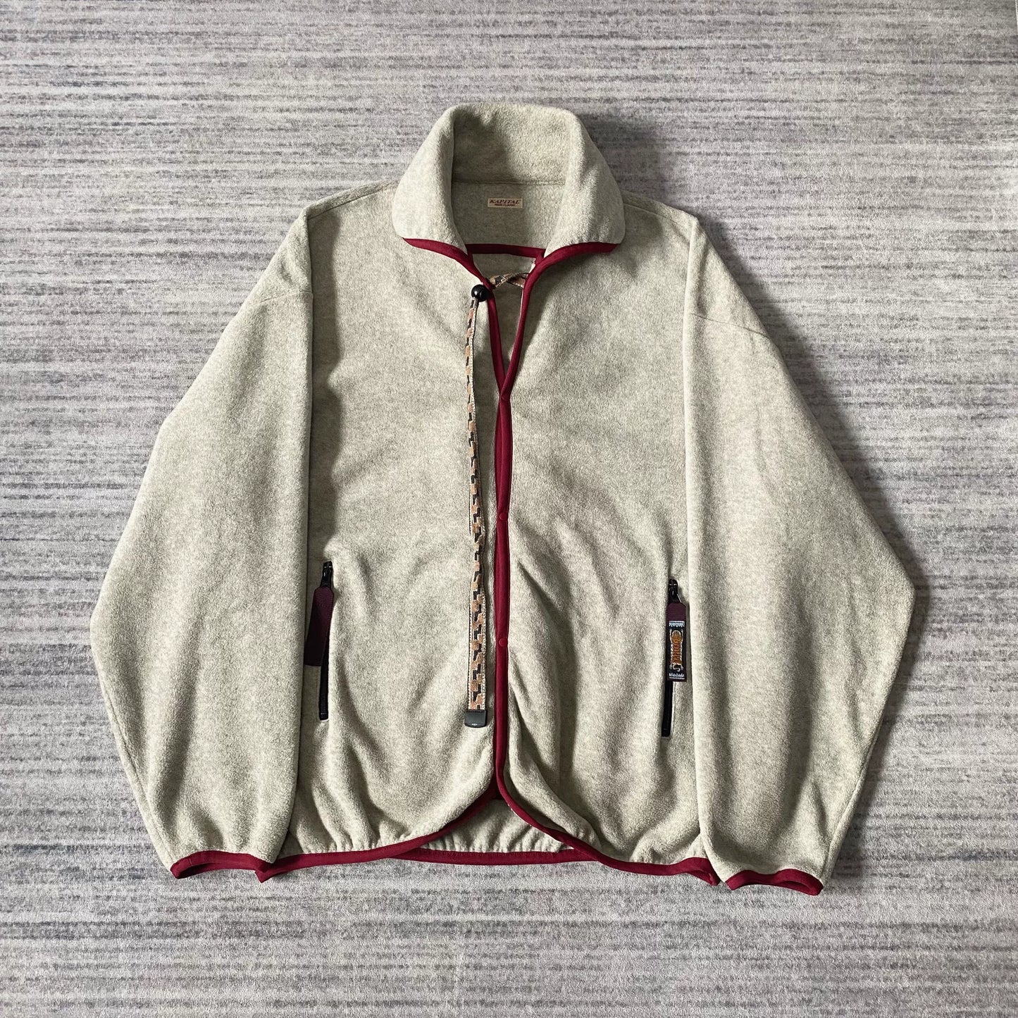 Kapital Fleece Hoodie with Red Details