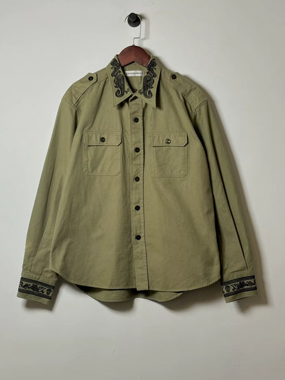 alexander mcqueen embroidered cotton shirt jacket