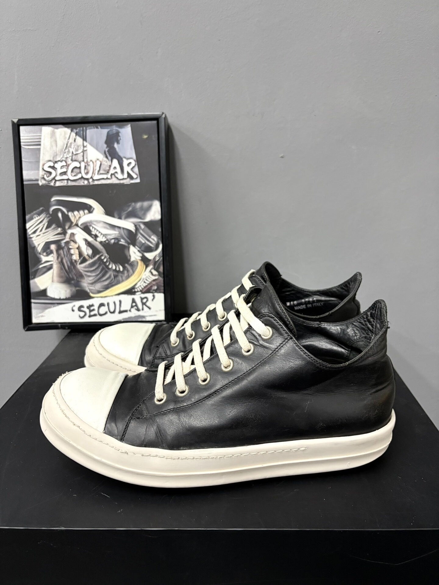 Rick Owens 16SS Men's Black White Low-Top