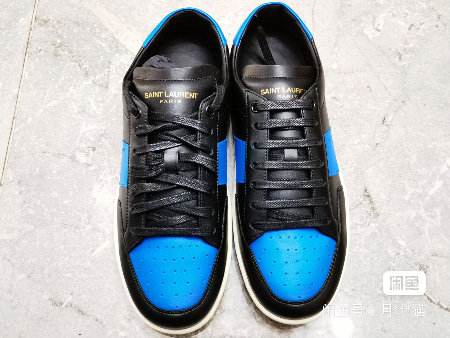 SAINT LAURENT SLP Men's Black Blue Sneakers