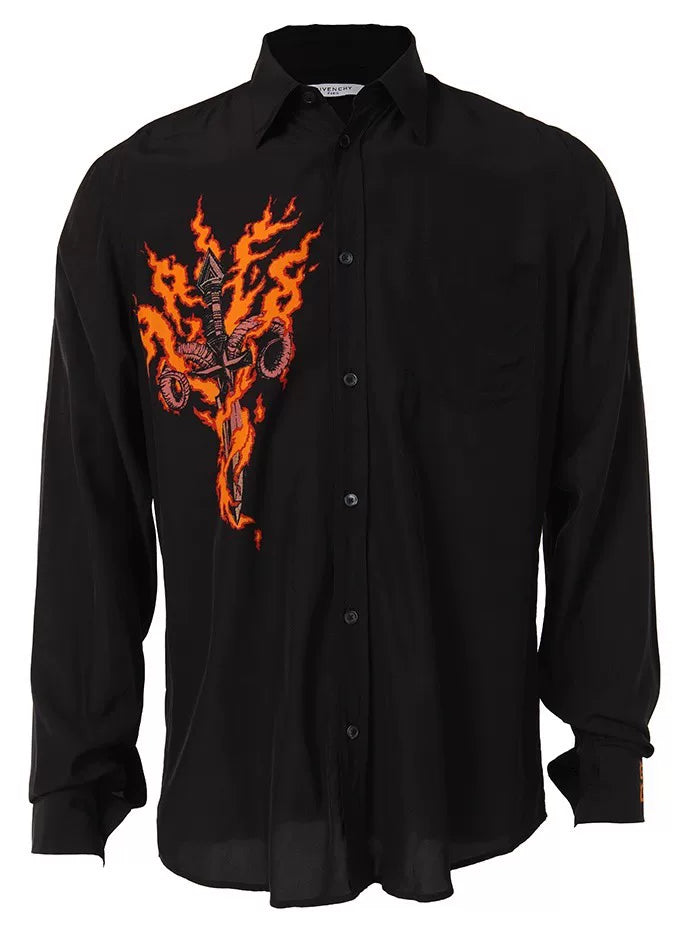Givenchy Flame Black Shirt