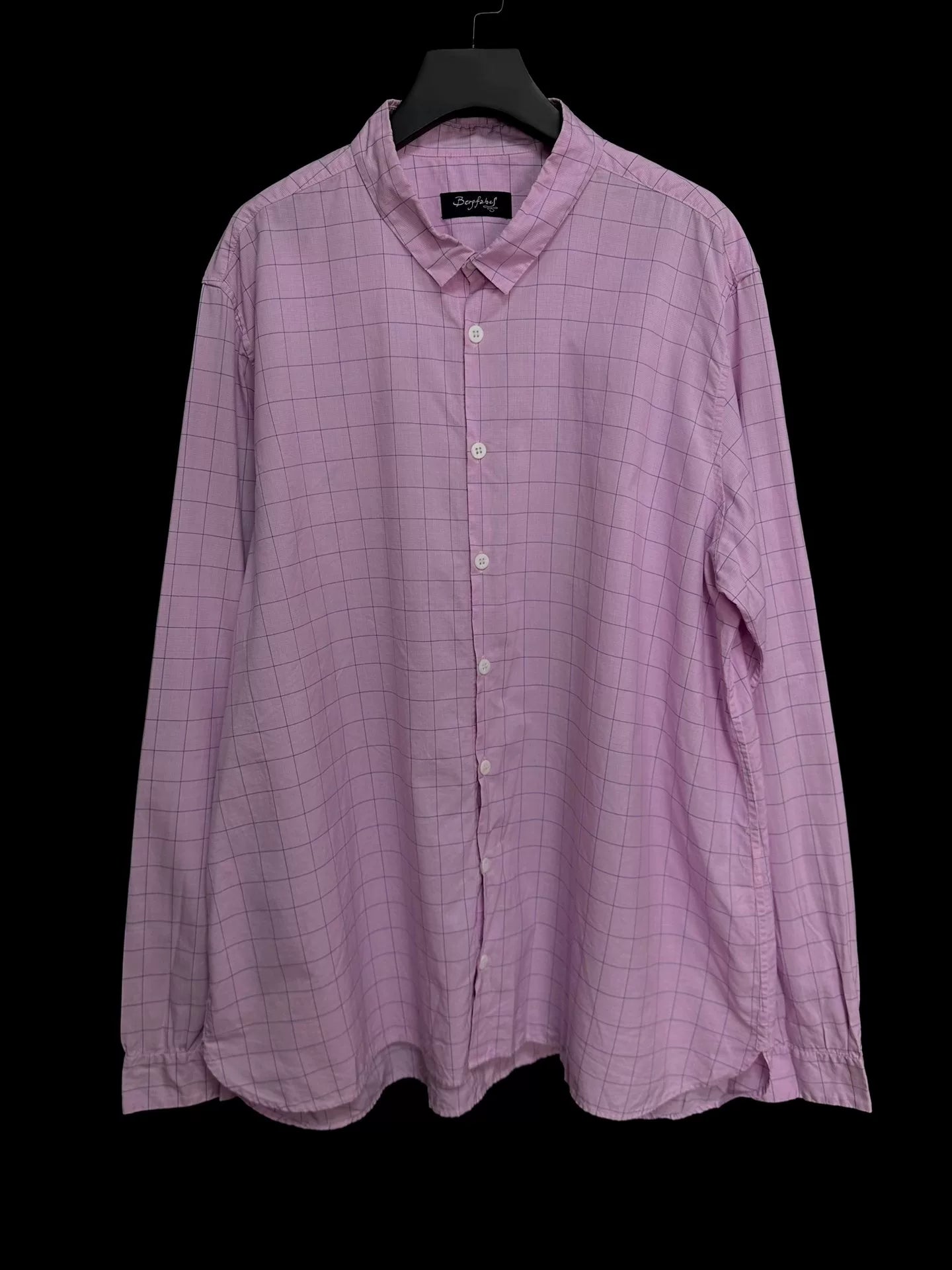 pink checkered long sleeve shirt