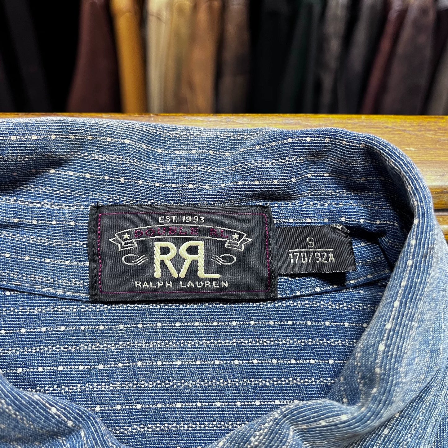 RRL Western Stripe Indigo Dyed Shirt