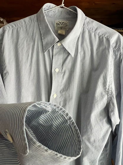 RRL Long Sleeve Striped Shirt in Blue White