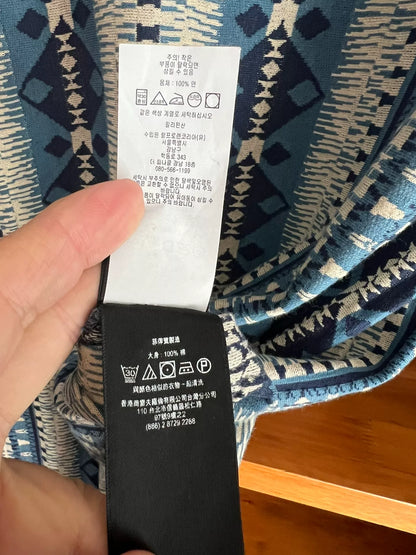 vintage southwestern print short sleeve henley