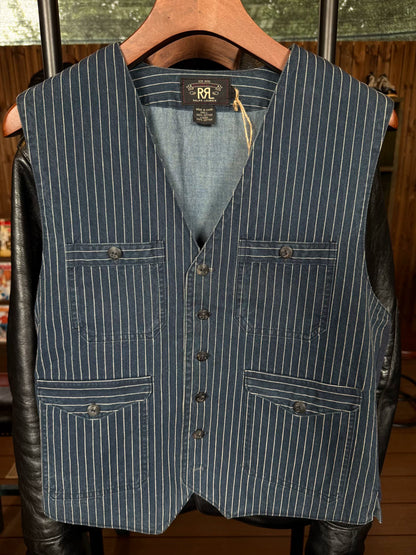 RRL Blue Striped Vest