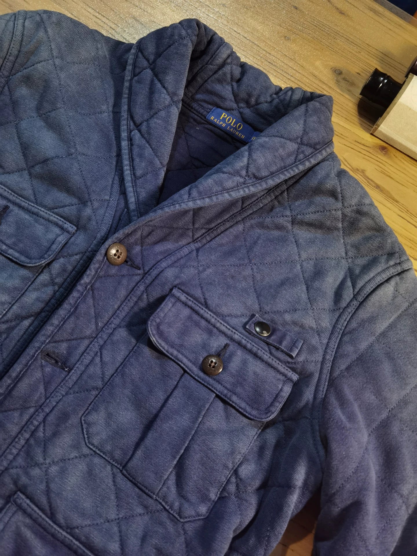 RRL Ralph Lauren Blue Dyed Collar Jacket