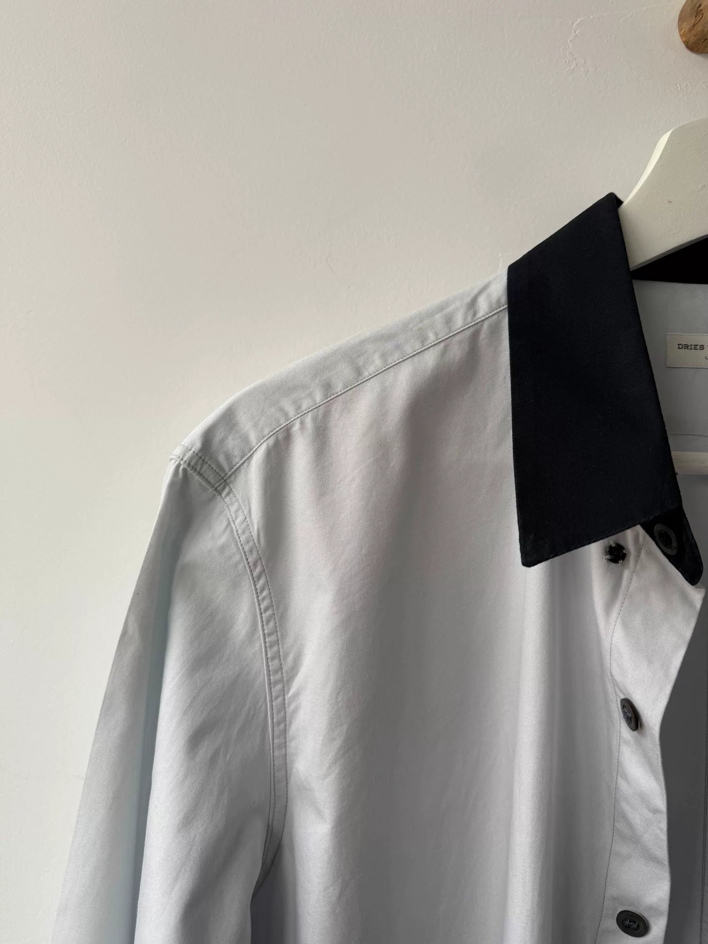 dries van noten black and gray shirt