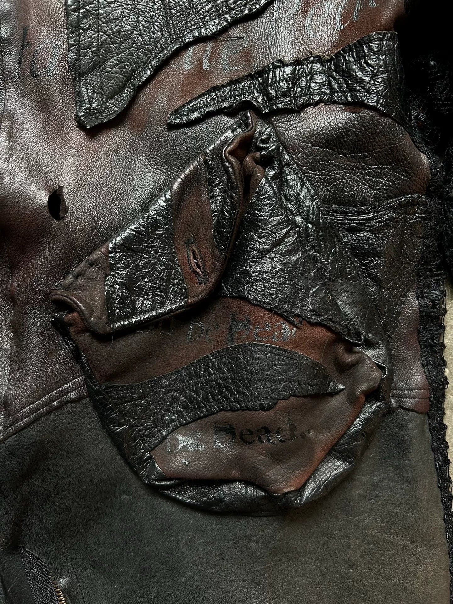 vintage patchwork leather jacket