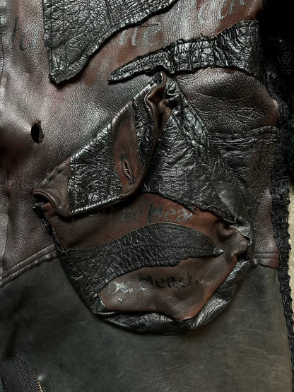 vintage patchwork leather jacket