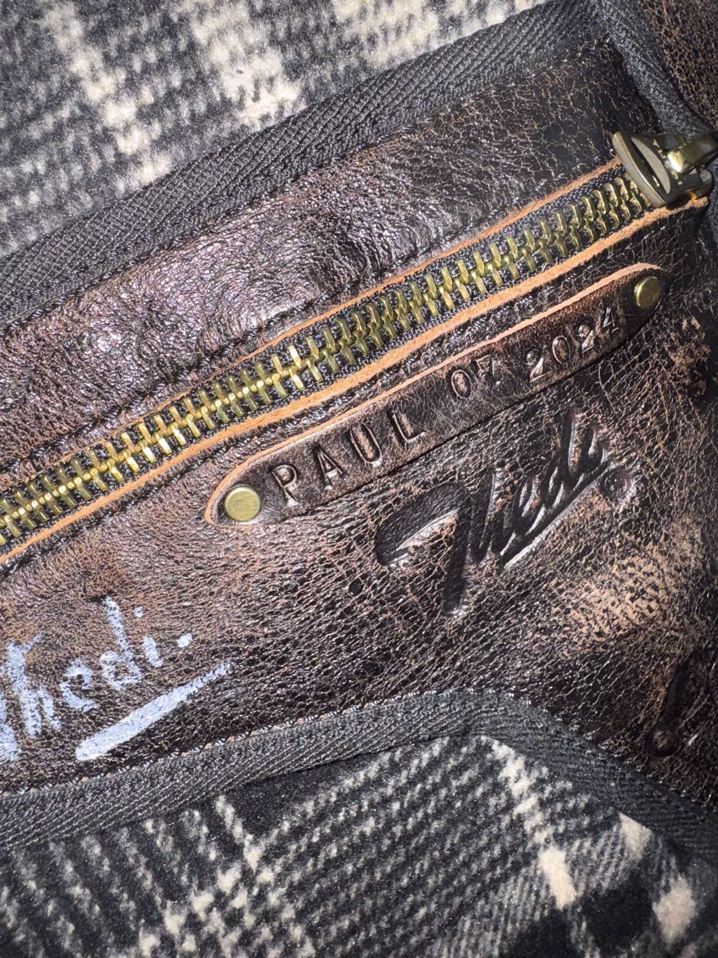 vintage brown leather biker jacket for winter