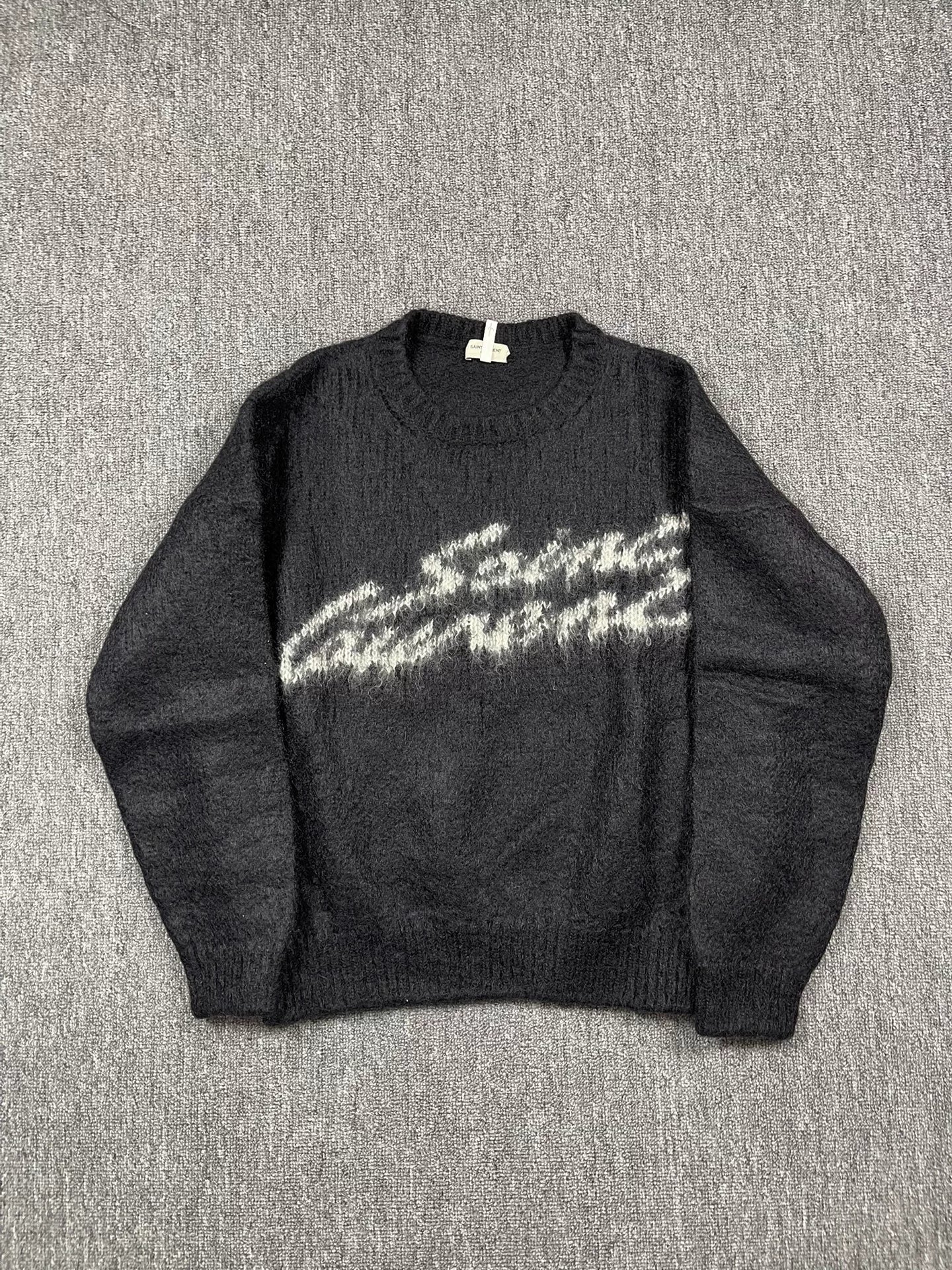 Saint Laurent FW22 Letter Jacquard Crewneck Sweater