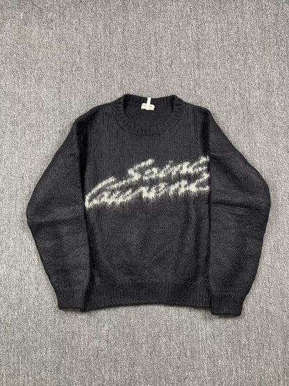 Saint Laurent FW22 Letter Jacquard Crewneck Sweater