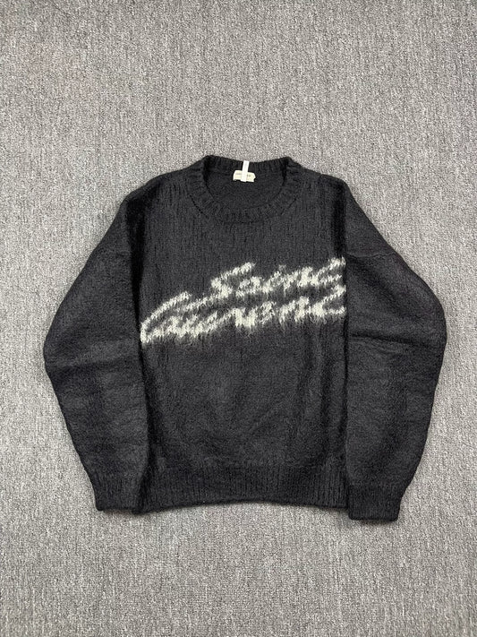Saint Laurent FW22 Letter Jacquard Crewneck Sweater