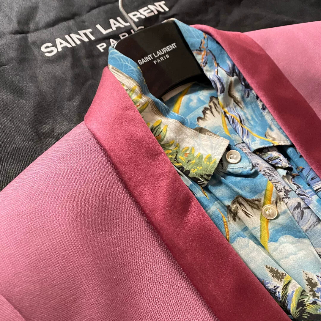 Saint Laurent 2016 Runway Pink Shawl Blazer