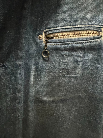 RRL Vintage Style Denim Jacket with Brown Collar