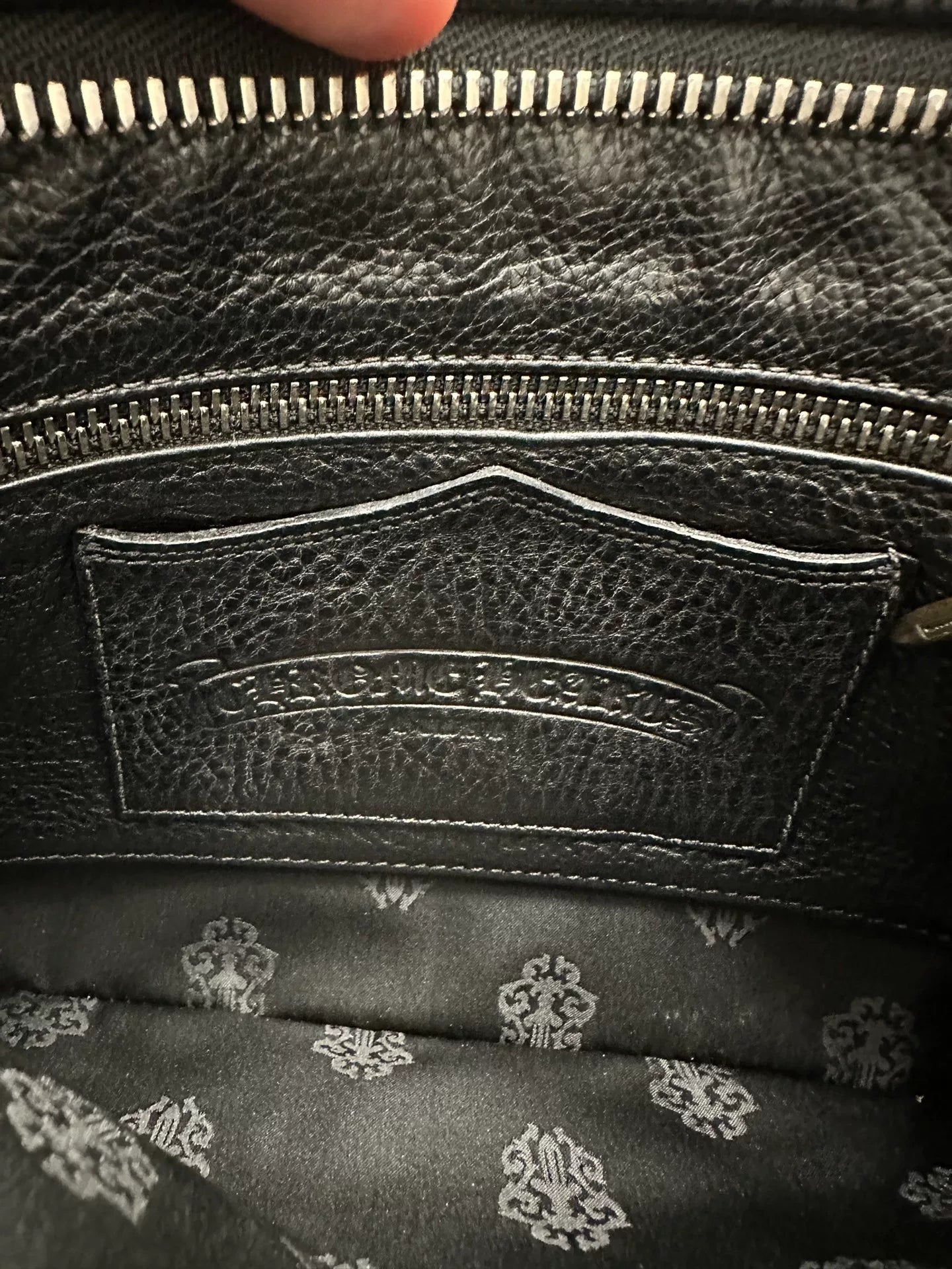 Chrome Hearts Black Sword Zipper Clutch