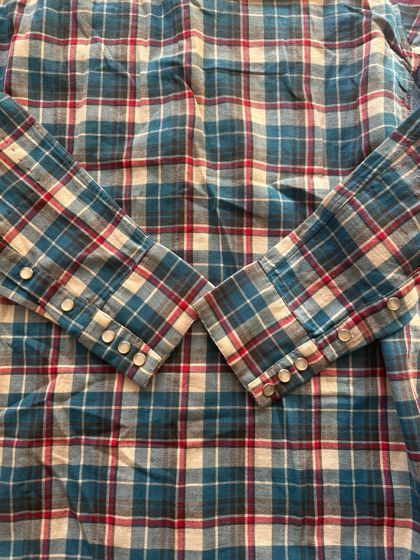 vintage plaid patchwork work shirt