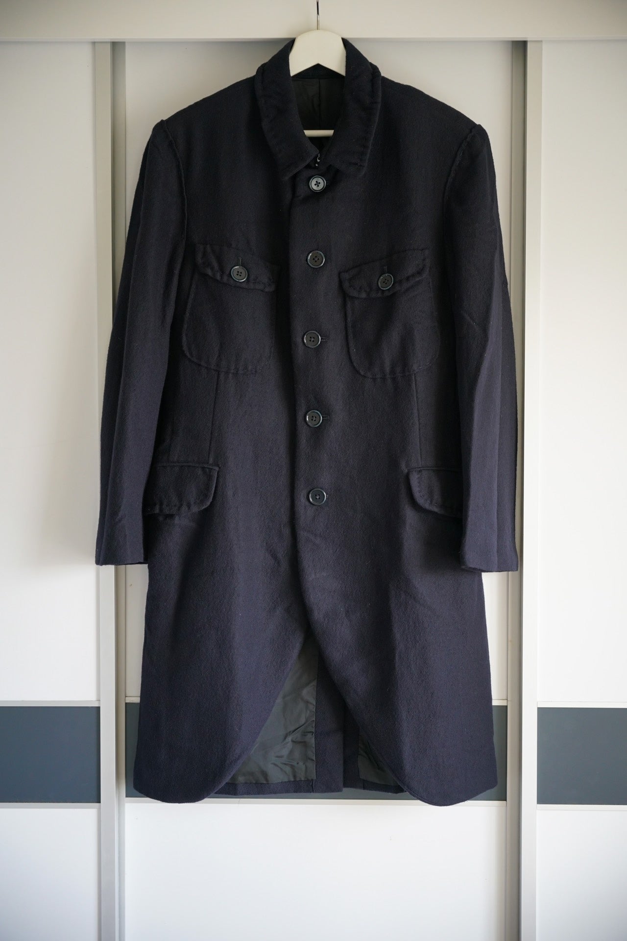Yohji Yamamoto Tailored Wool Blend Coat